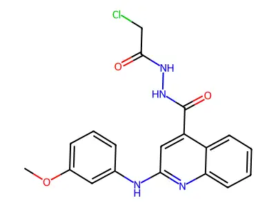 4-Quinolinecarboxylic acid, 2-((3-methoxyphenyl)amino)-, 2-(chloroacetyl)hydrazide structure