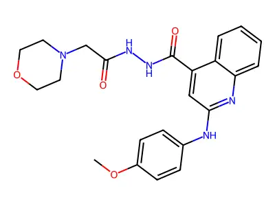 4-Quinolinecarboxylic acid, 2-((4-methoxyphenyl)amino)-, 2-(4-morpholinylacetyl)hydrazide structure