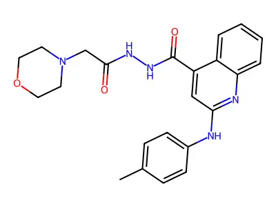 4-Quinolinecarboxylic acid, 2-((4-methylphenyl)amino)-, 2-(4-morpholinylacetyl)hydrazide structure