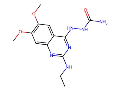 Hydrazinecarboxamide, 2-(2-(ethylamino)-6,7-dimethoxy-4-quinazolinyl)- structure