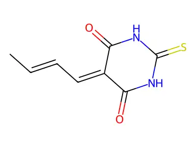 5-But-2-enylidene-2-sulfanylidene-1,3-diazinane-4,6-dione structure