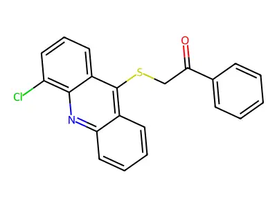 Ethanone, 2-((4-chloro-9-acridinyl)thio)-1-phenyl- structure