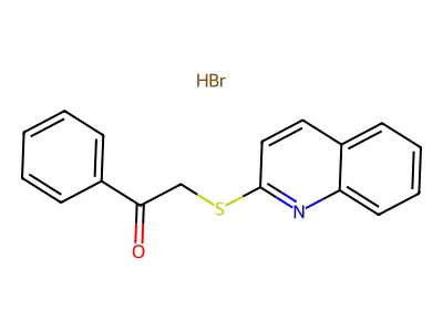 Ethanone, 1-phenyl-2-(2-quinolinylthio)-, hydrochloride structure