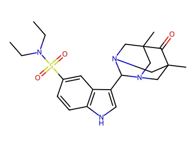 1H-Indole-5-sulfonamide, N,N-diethyl-3-(5,7-dimethyl-6-oxo-1,3-diazatricyclo(3.3.1.1(sup 3,7))dec-2-yl)- structure