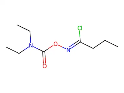 Butanimidoyl chloride,N-[[(diethylamino)carbonyl]oxy]- structure