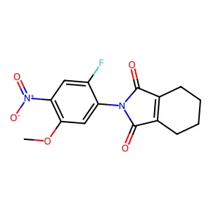 1H-Isoindole-1,3(2H)-dione, 2-(2-fluoro-5-methoxy-4-nitrophenyl)-4,5,6,7-tetrahydro- structure