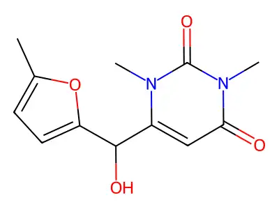 1,3-Dimethyl-4-((5-methylfuran-2-yl)hydroxymethyl)uracil structure