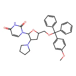 2'-Pyrrolidino-5'-(4-MeOPh3)ddU structure