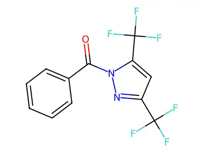 1-Benzoyl-3,5-bis(trifluoromethyl)pyrazole structure