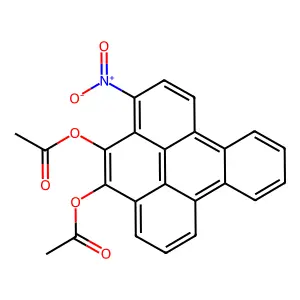 Benzo(e)pyrene-4,5-diol, 3-nitro-, diacetate (ester) structure