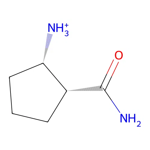2-[Hydroxy(imino)methyl]cyclopentan-1-aminium structure