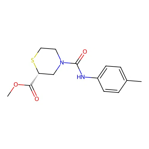 Methyl (R)-4-(p-tolylcarbamoyl)thiomorpholine-2-carboxylate structure