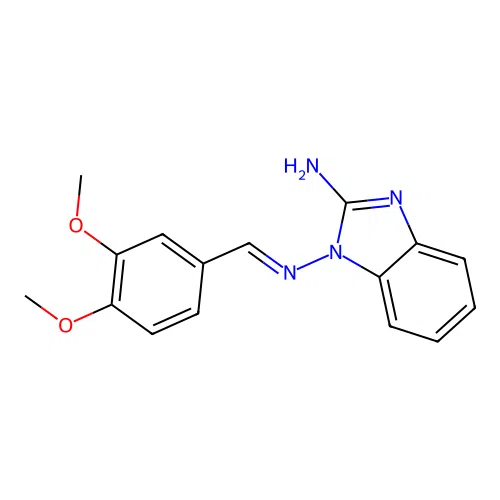 [1-(Veratrylideneamino)benzimidazol-2-yl]amine structure