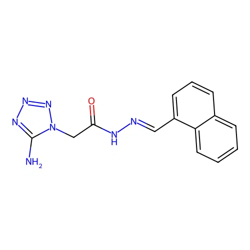 2-(5-amino-1H-tetraazol-1-yl)-N'-(1-naphthylmethylene)acetohydrazide structure