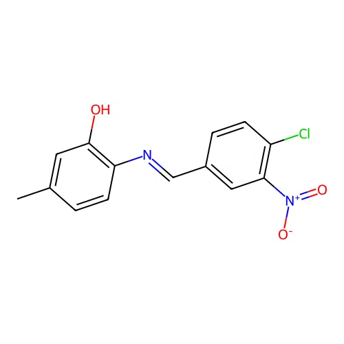 2-({4-Chloro-3-nitrobenzylidene}amino)-5-methylphenol structure