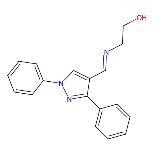 2-((1,3-Diphenyl-1H-pyrazol-4-ylmethylene)-amino)-ethanol structure