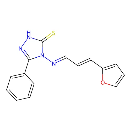 4-((3-(2-Furyl)-2-propenylidene)amino)-5-phenyl-4H-1,2,4-triazole-3-thiol structure
