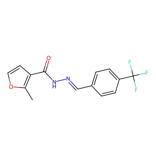2-Methyl-N'-(4-(trifluoromethyl)benzylidene)-3-furohydrazide structure