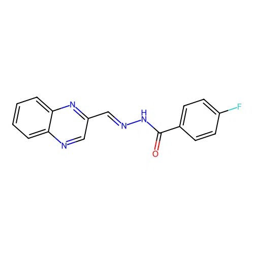 4-fluoro-N'-(2-quinoxalinylmethylene)benzohydrazide structure
