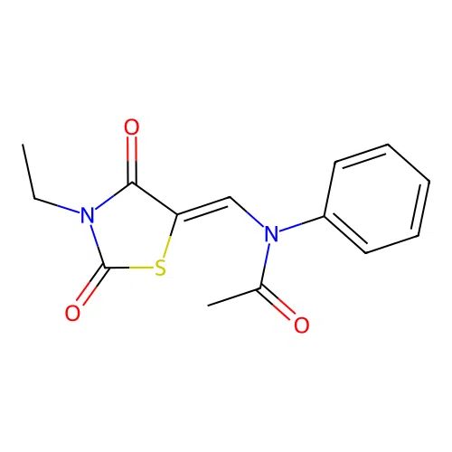 N-[(Z)-(3-ethyl-2,4-dioxo-1,3-thiazolidin-5-ylidene)methyl]-N-phenylacetamide structure