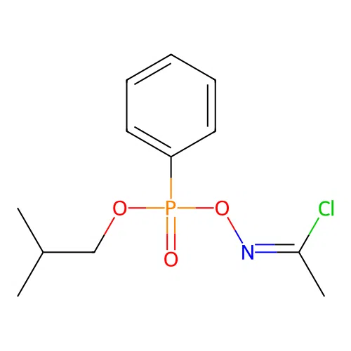 Ethanimidoyl chloride, N-(((2-methylpropoxy)phenylphosphinyl)oxy)- structure