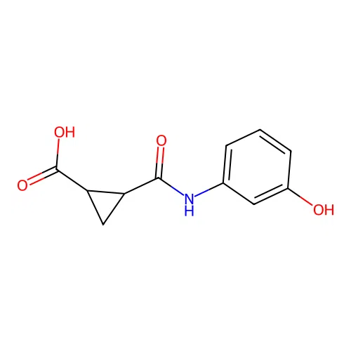 2-[(3-Hydroxyphenyl)carbamoyl]cyclopropane-1-carboxylic acid structure