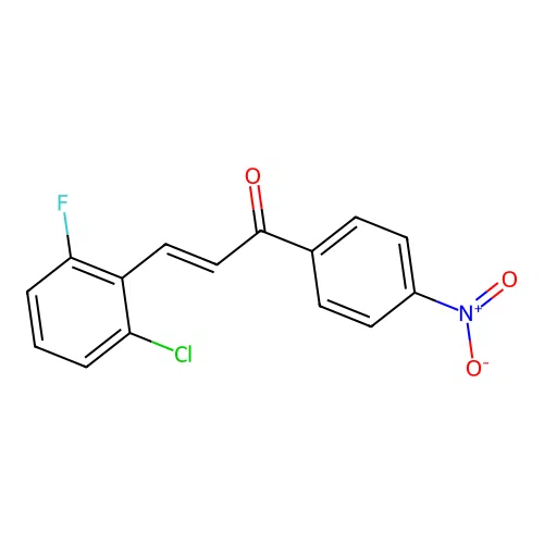(2E)-3-(2-Chloro-6-fluorophenyl)-1-(4-nitrophenyl)prop-2-en-1-one structure