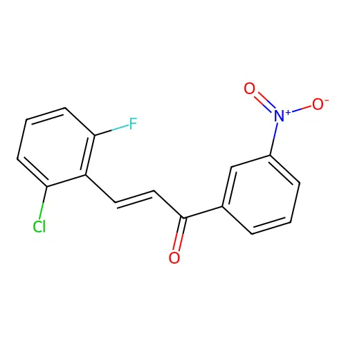 (2E)-3-(2-Chloro-6-fluorophenyl)-1-(3-nitrophenyl)prop-2-en-1-one structure