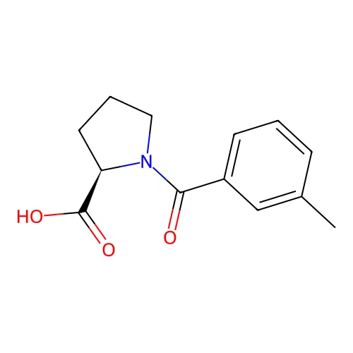(2R)-1-(3-methylbenzoyl)pyrrolidine-2-carboxylic acid structure
