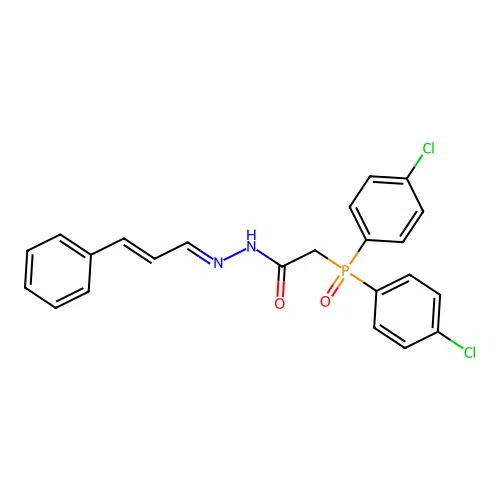 Acetic acid, (bis(4-chlorophenyl)phosphinyl)-(3-phenyl-2-propenylidene)hydrazide structure