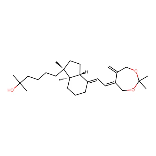 A-Homo-3-deoxy-3,3-dimethyl-2,4-dioxa-25-hydroxyvitamin D3 structure