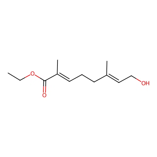 ethyl (2E,6E)-8-hydroxy-2,6-dimethylocta-2,6-dienoate structure