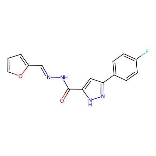 3-(4-Fluorophenyl)-N'-(2-furylmethylene)-1H-pyrazole-5-carbohydrazide structure