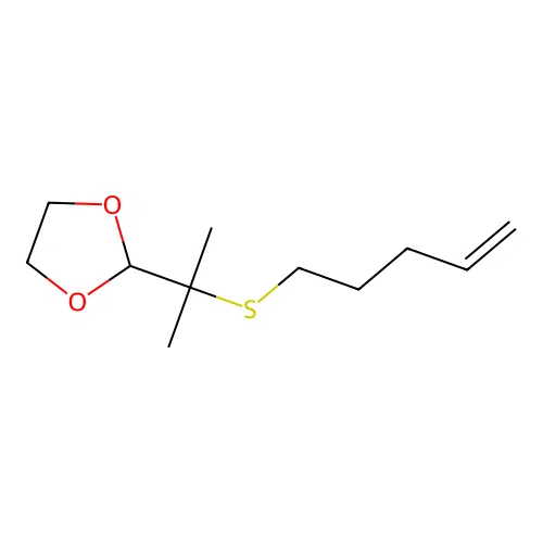 2-(2-Pent-4-enylsulfanylpropan-2-yl)-1,3-dioxolane structure