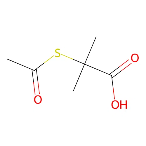 2-Acetylthio-2-methylpropanoic acid structure