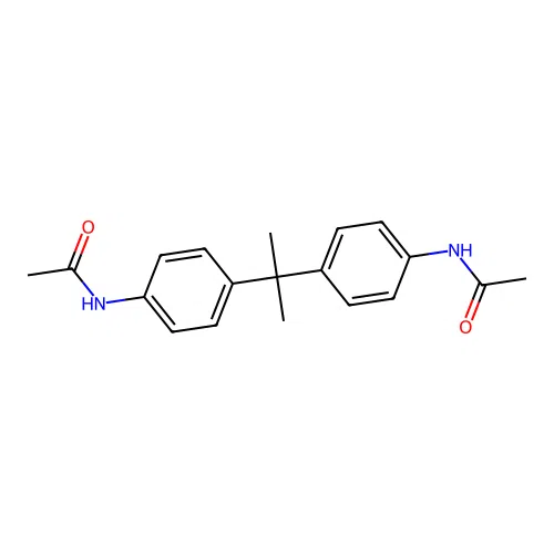 N,N'-(2,2-propanediyldi-4,1-phenylene)diacetamide structure