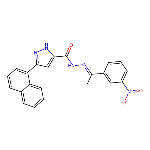3-(1-Naphthyl)-N'-[(E)-1-(3-nitrophenyl)ethylidene]-1H-pyrazole-5-carbohydrazide structure