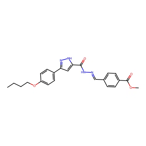 ME 4-(2-((3-(4-Butoxyphenyl)-1H-pyrazol-5-YL)carbonyl)carbohydrazonoyl)benzoate structure