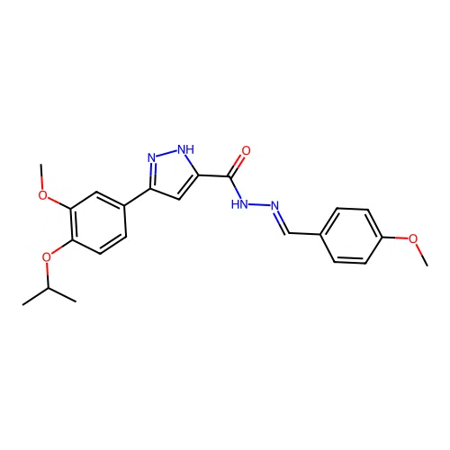3-(4-Isopropoxy-3-meo-PH)-N'-(4-methoxybenzylidene)-1H-pyrazole-5-carbohydrazide structure