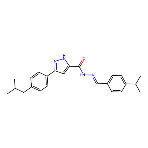 3-(4-Isobutylphenyl)-N'-(4-isopropylbenzylidene)-1H-pyrazole-5-carbohydrazide structure