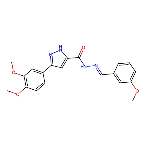 3-(3,4-dimethoxyphenyl)-N'-(3-methoxybenzylidene)-1H-pyrazole-5-carbohydrazide structure
