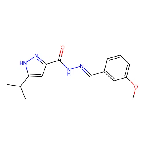 3-Isopropyl-N'-(3-methoxybenzylidene)-1H-pyrazole-5-carbohydrazide structure