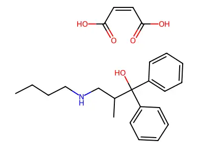 But-2-enedioic acid;3-(butylamino)-2-methyl-1,1-diphenylpropan-1-ol structure