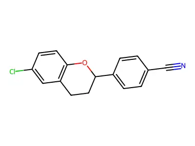 Benzonitrile, 4-(6-chloro-3,4-dihydro-2H-1-benzopyran-2-yl)- structure