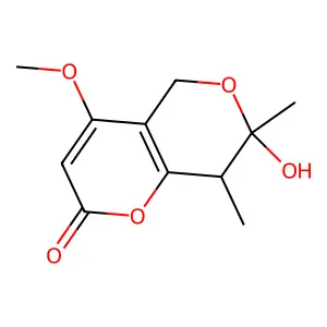 (7S,8S)-7-hydroxy-4-methoxy-7,8-dimethyl-5,8-dihydropyrano[4,3-b]pyran-2-one structure
