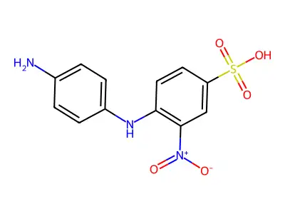 4-(p-Aminoanilino)-3-nitrobenzenesulphonic acid structure
