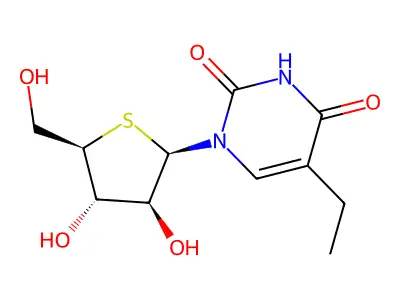 2,4(1H,3H)-Pyrimidinedione, 5-ethyl-1-(4-thio-b-D-arabinofuranosyl)- structure