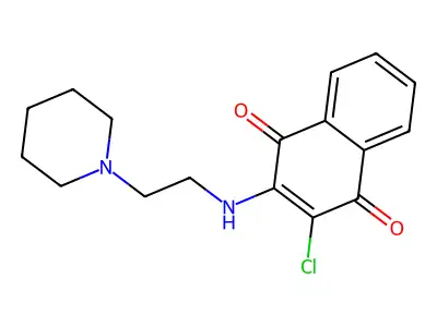 2-Chloro-3-[(2-piperidinoethyl)amino]naphthoquinone structure