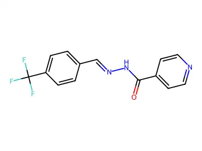 N-[(E)-[4-(trifluoromethyl)phenyl]methylideneamino]pyridine-4-carboxamide structure