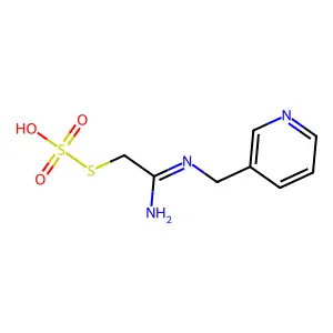 S-[(2Z)-2-Amino-2-{[(pyridin-3-yl)methyl]imino}ethyl] hydrogen sulfurothioate structure